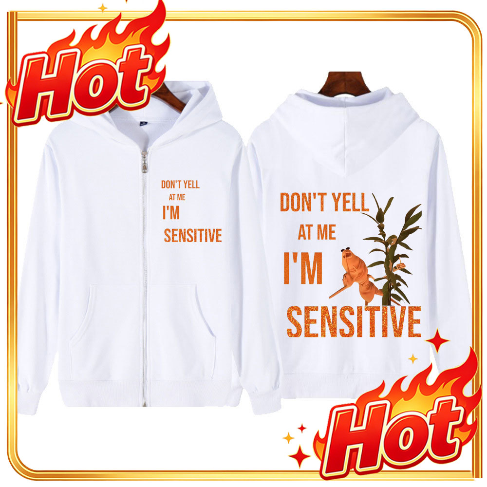 Mens Fashion Zip Up Hoodies - Marcus The Worm Schreeuw niet naar