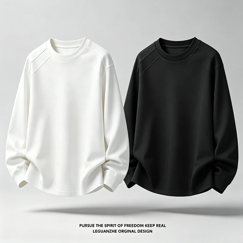 Mens Fashion Summer - Heren T-shirt met ronde hals, raglanmouwen,