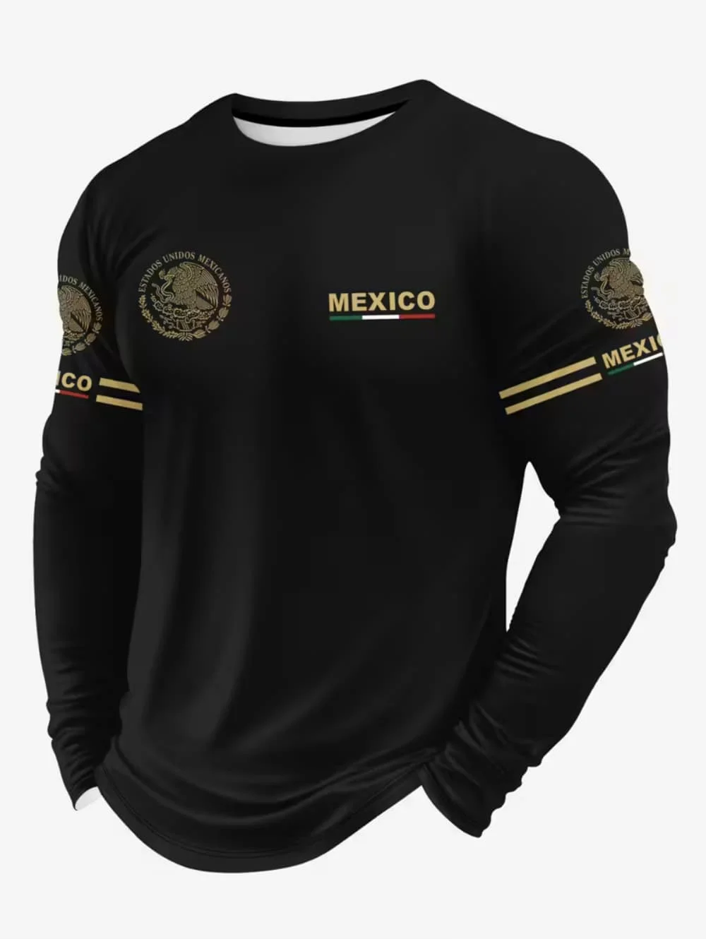 Mens Fashion Clothes - Heren T-shirt met Mexicaanse adelaarsprint, modieus