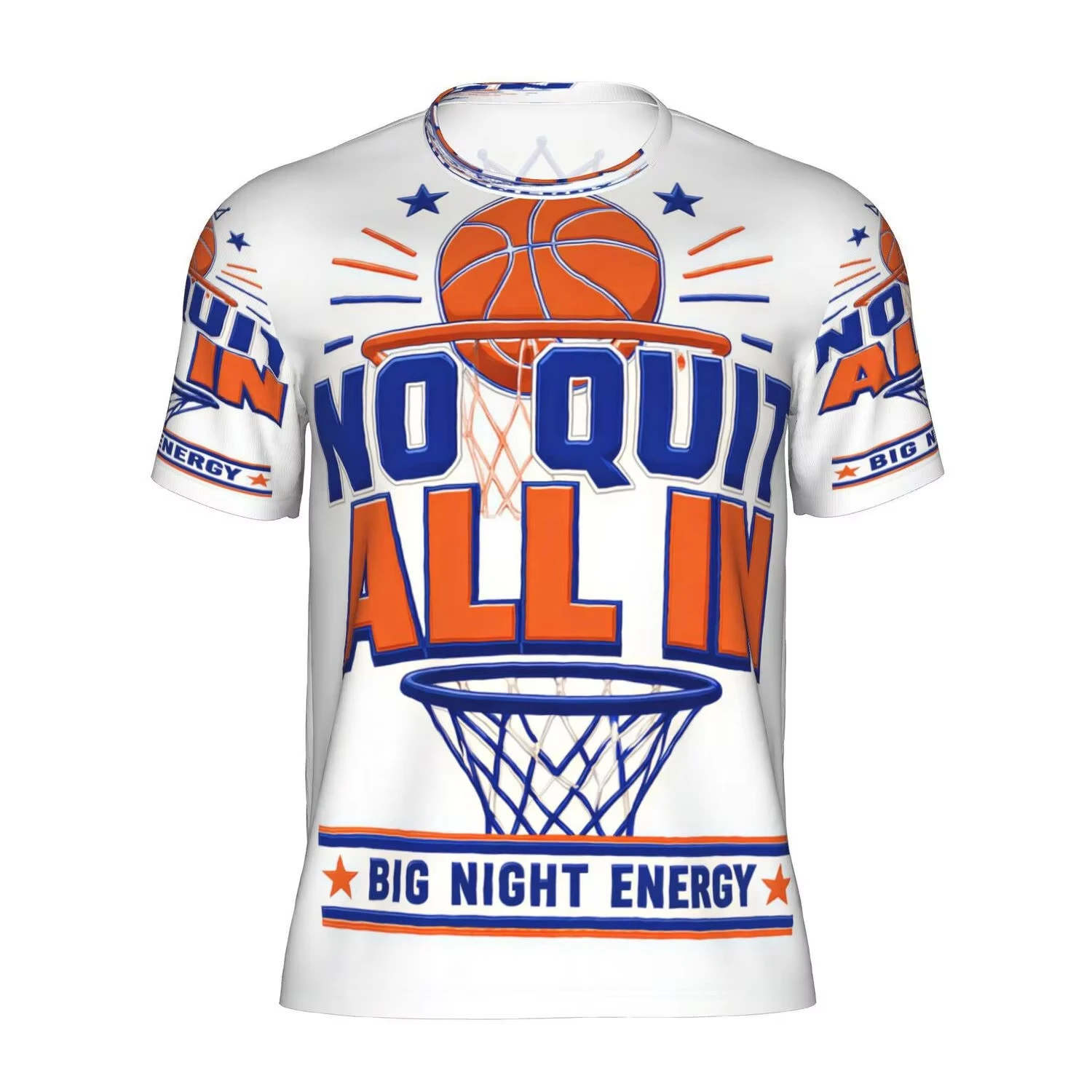 Men'S Fashion New York - New York Basketball Print Korte Mouw
