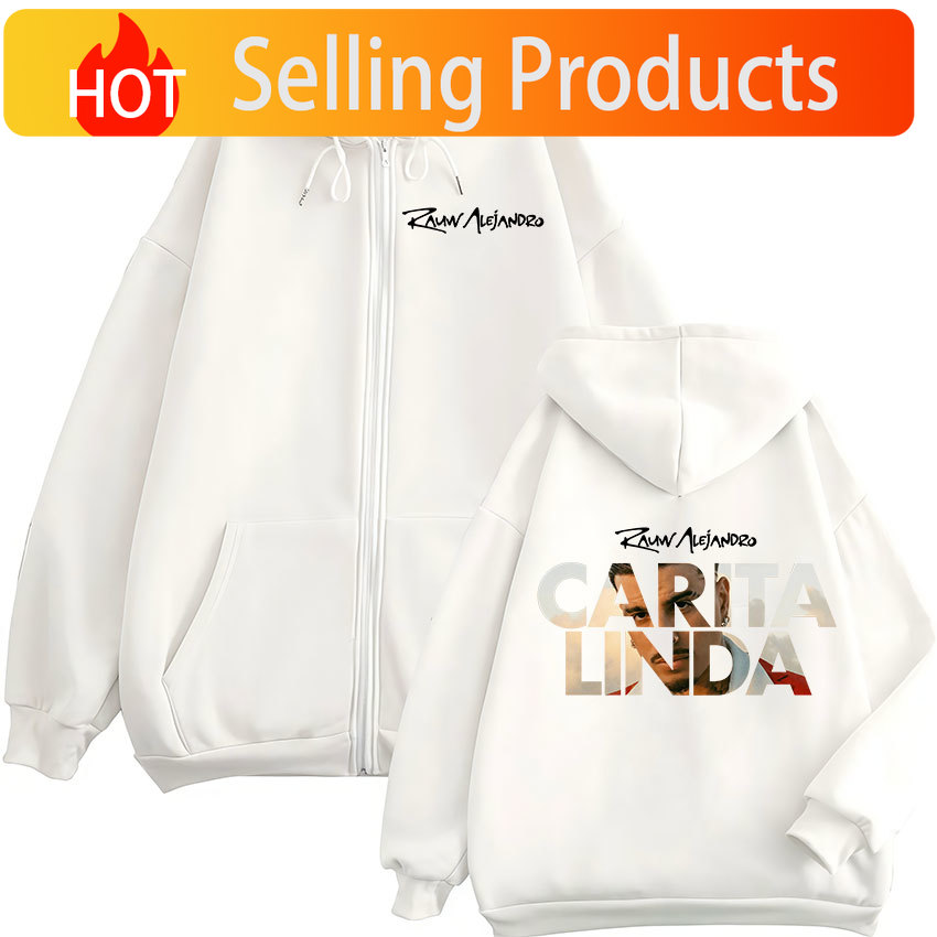 Mens Fashion Zip Up Hoodies - Rauw Alejandro Carita Linda 2026 Nieuwe