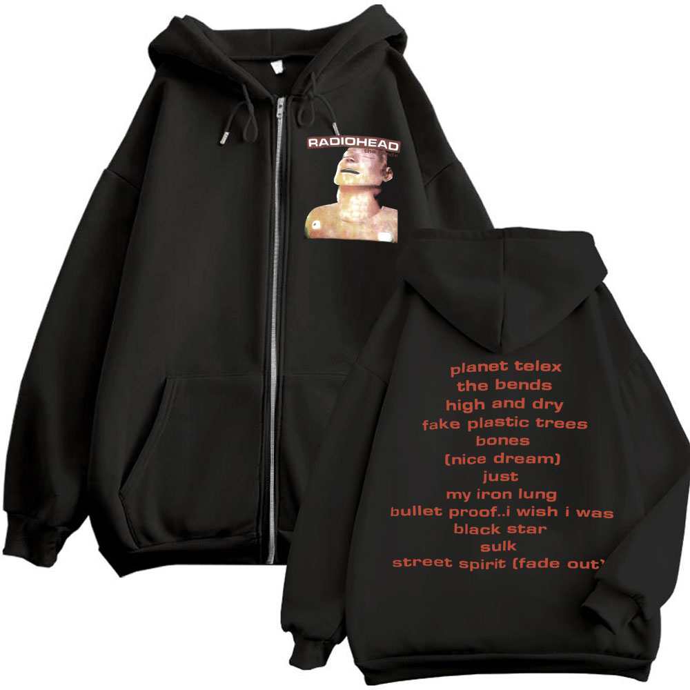 Rockband Radiohead Muziekalbum - Mens Fashion Zip Up Hoodies recensie en prijs