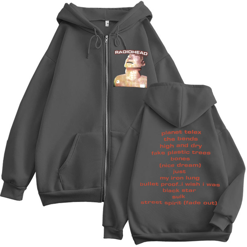 Rockband Radiohead Muziekalbum - Mens Fashion Zip Up Hoodies recensie en prijs