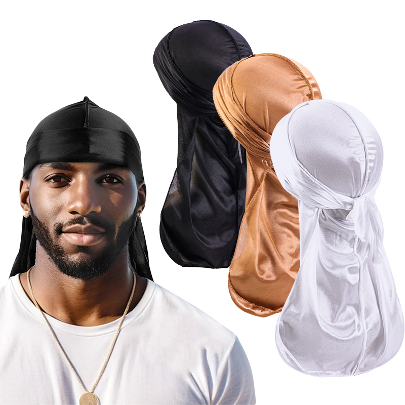 3 STKS/PARTIJ Lange Durag Zijd - Men'S Fashion With Hat recensie en prijs