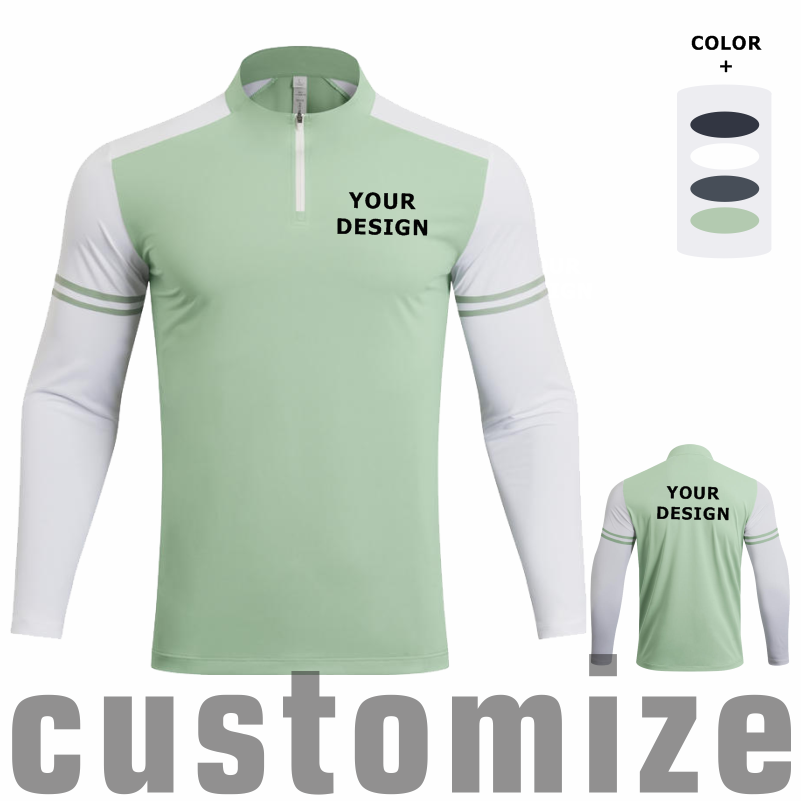 Custom DIY Langarm Half-zip T- - Mens Fashion Summer recensie en prijs